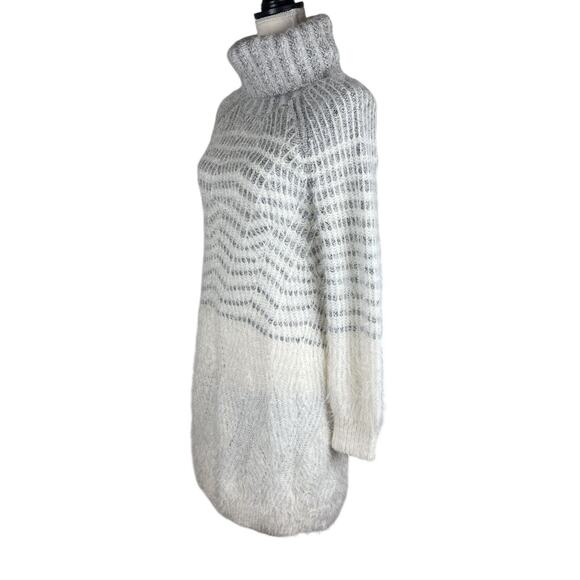 Anthropologie Cream Fuzzy Knit Dress - Picture 4 of 8